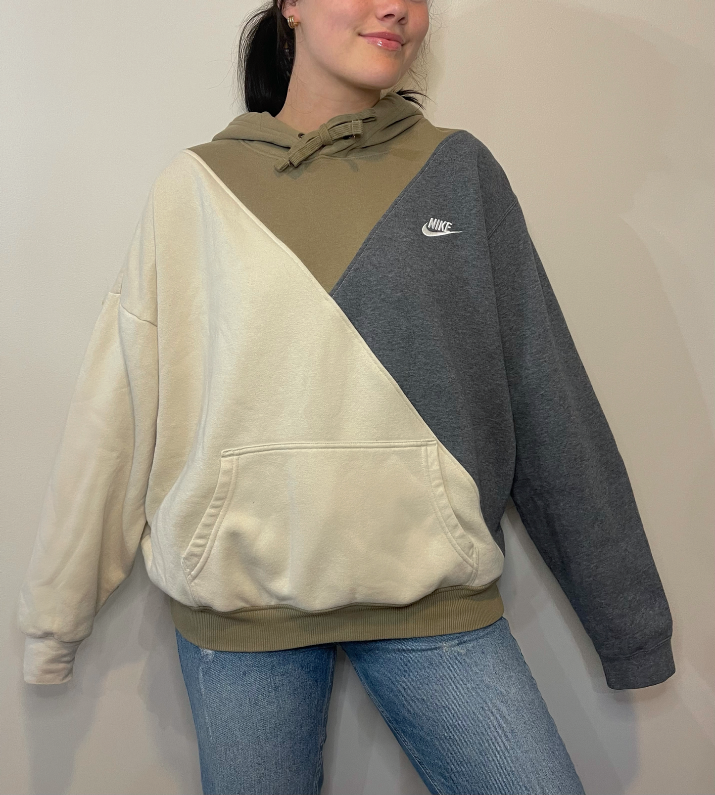 earthy spliced hoodie