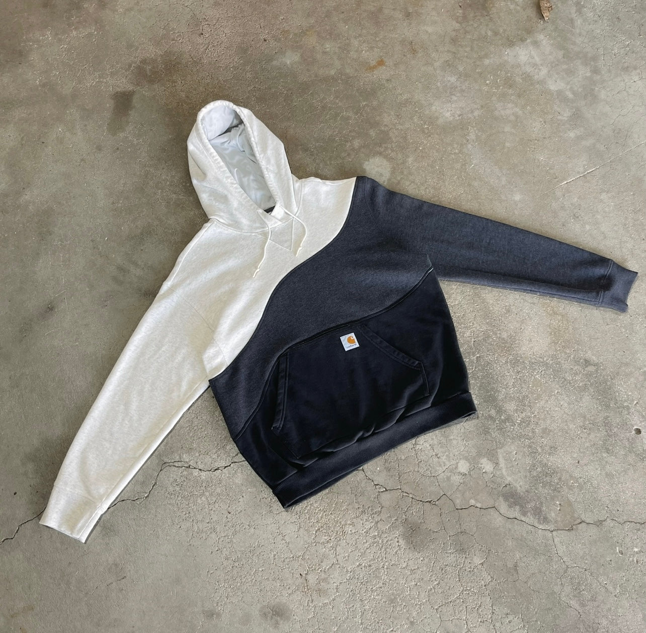 black white & grey waves hoodie