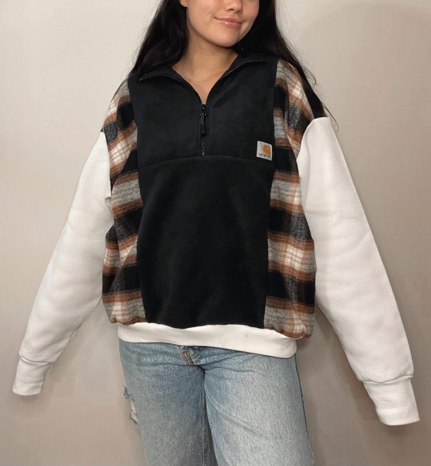 cozy flannel x quarter zip