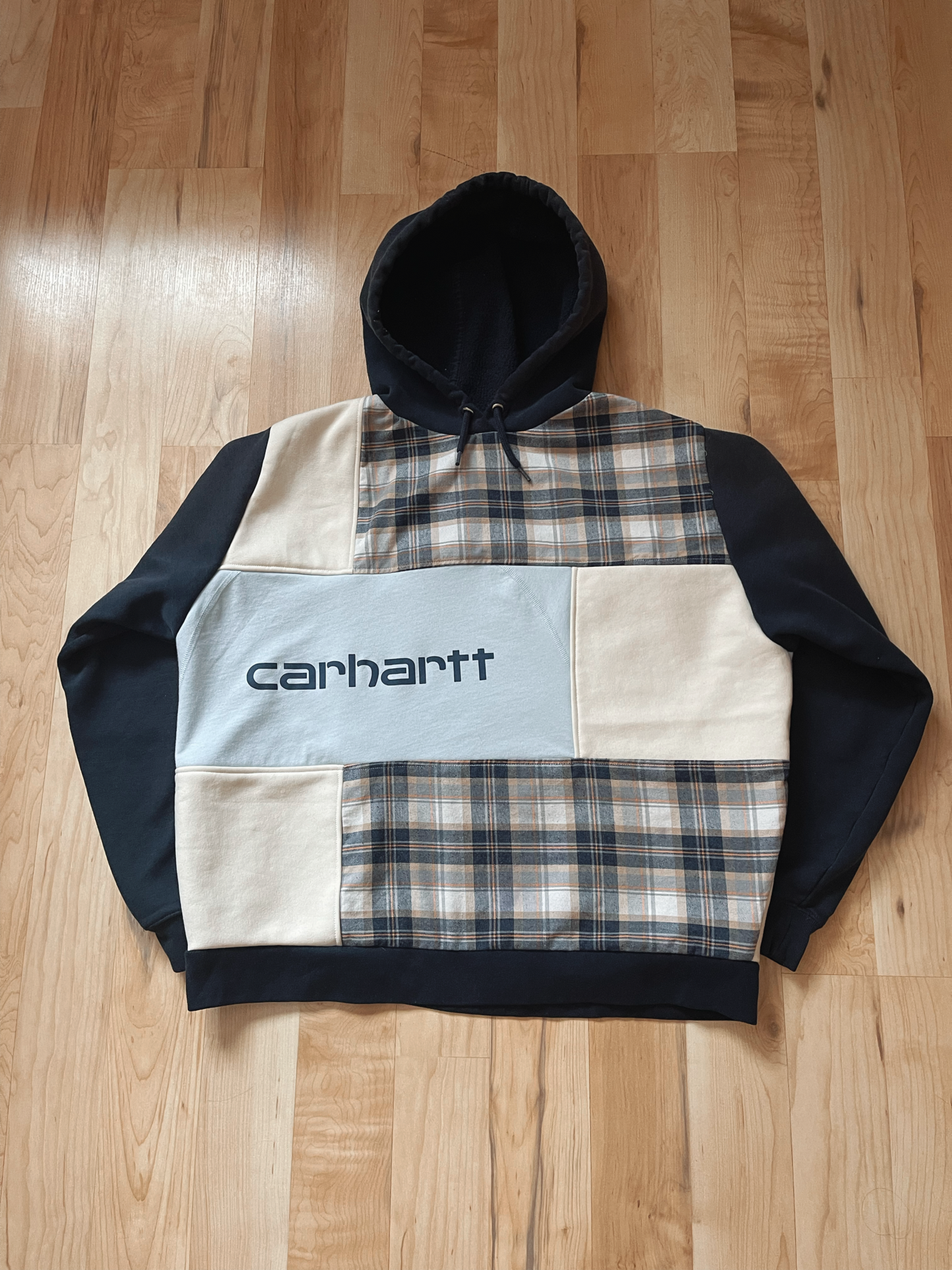 navy flannel hoodie