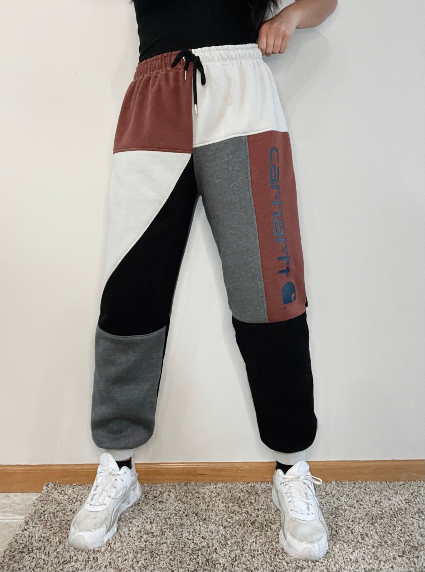 orange color blocked sweats