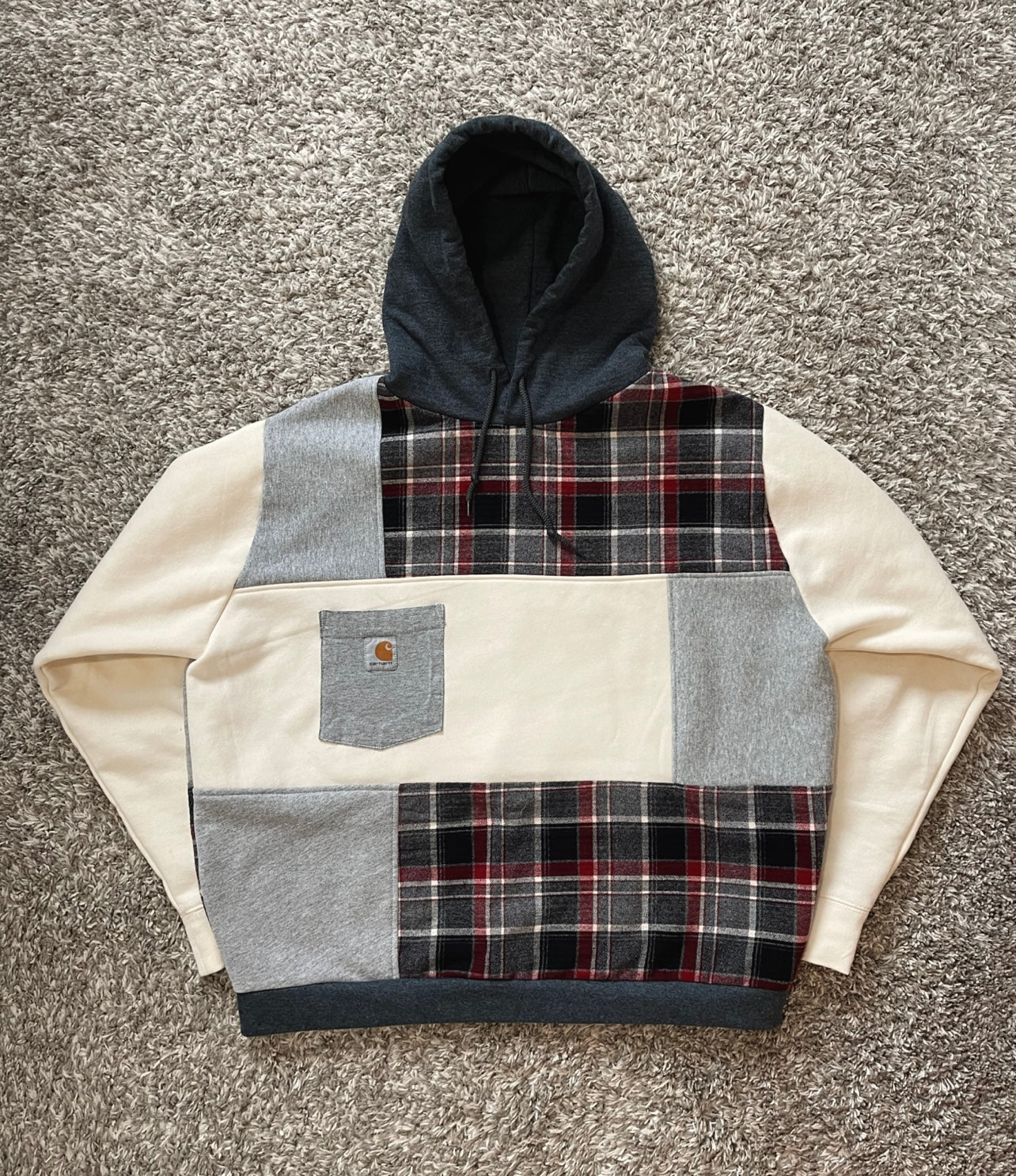 pocket flannel hoodie