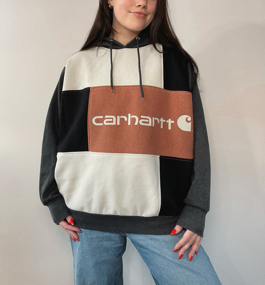 autumn color block hoodie