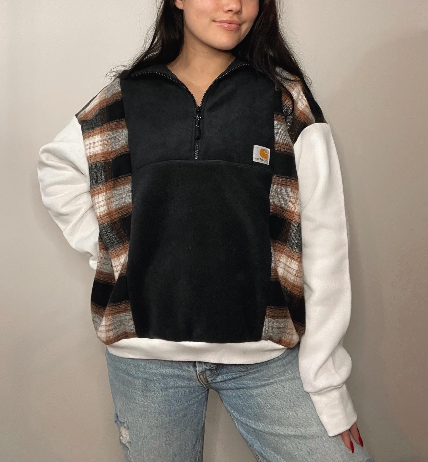 cozy flannel x quarter zip