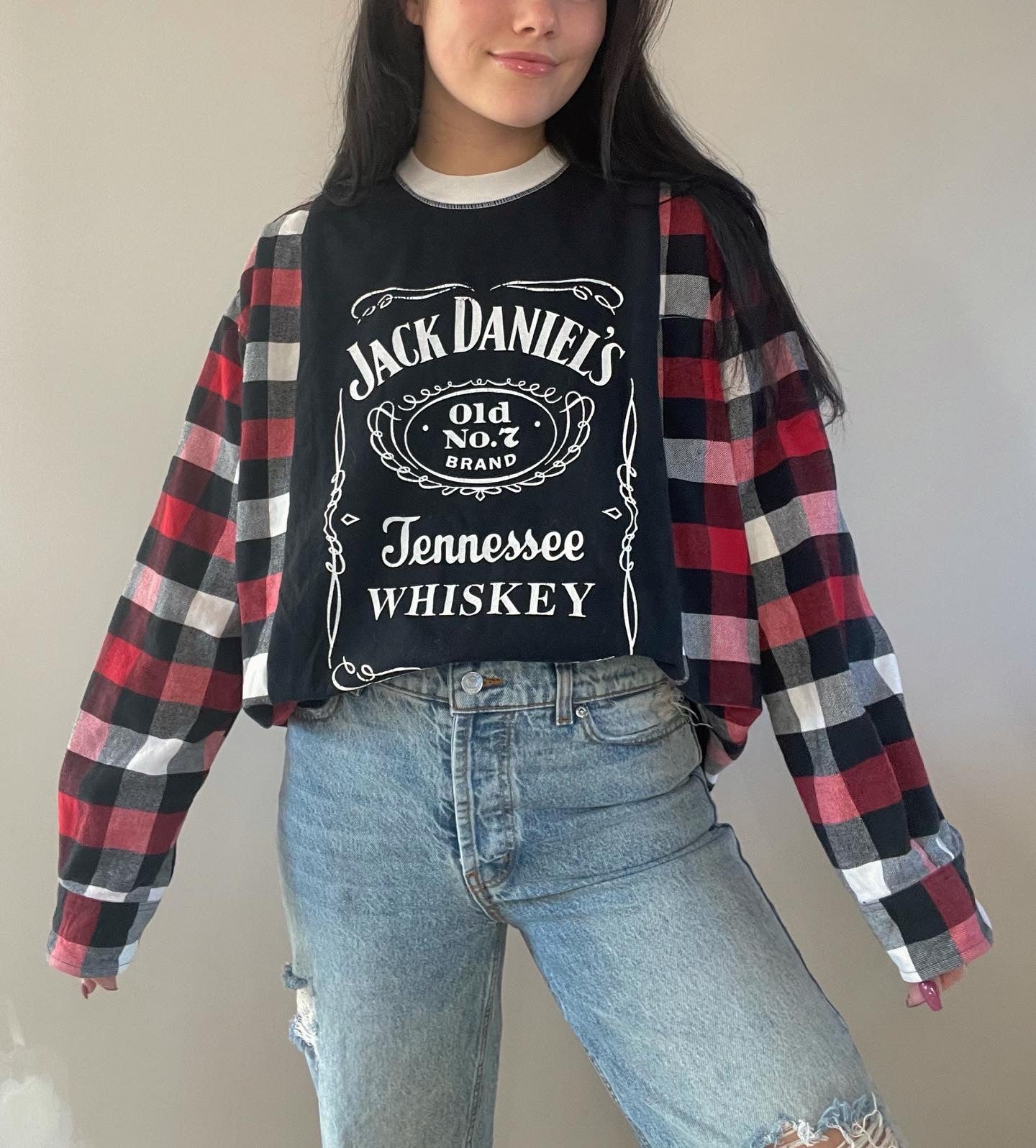 jack daniels flannel tee