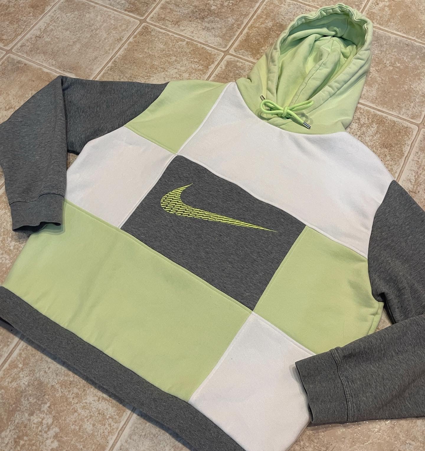 neon color blocked hoodie